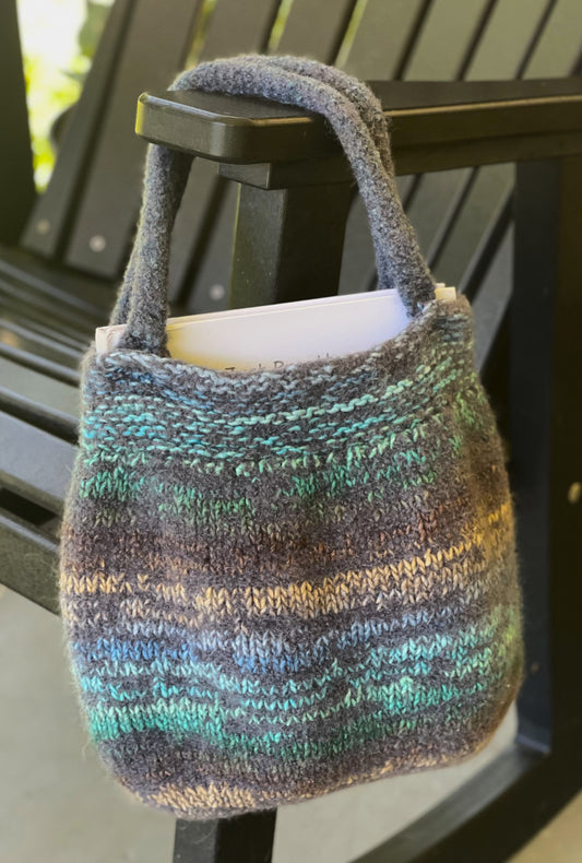 Hand-Knit Felted Wool & Silk Purse — Cozy Luxe Artisan Bag